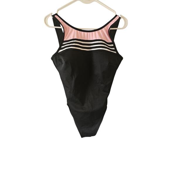 Miraclesuit sz 12 pink and black one piece swimsuit SW92 - Picture 1 of 4